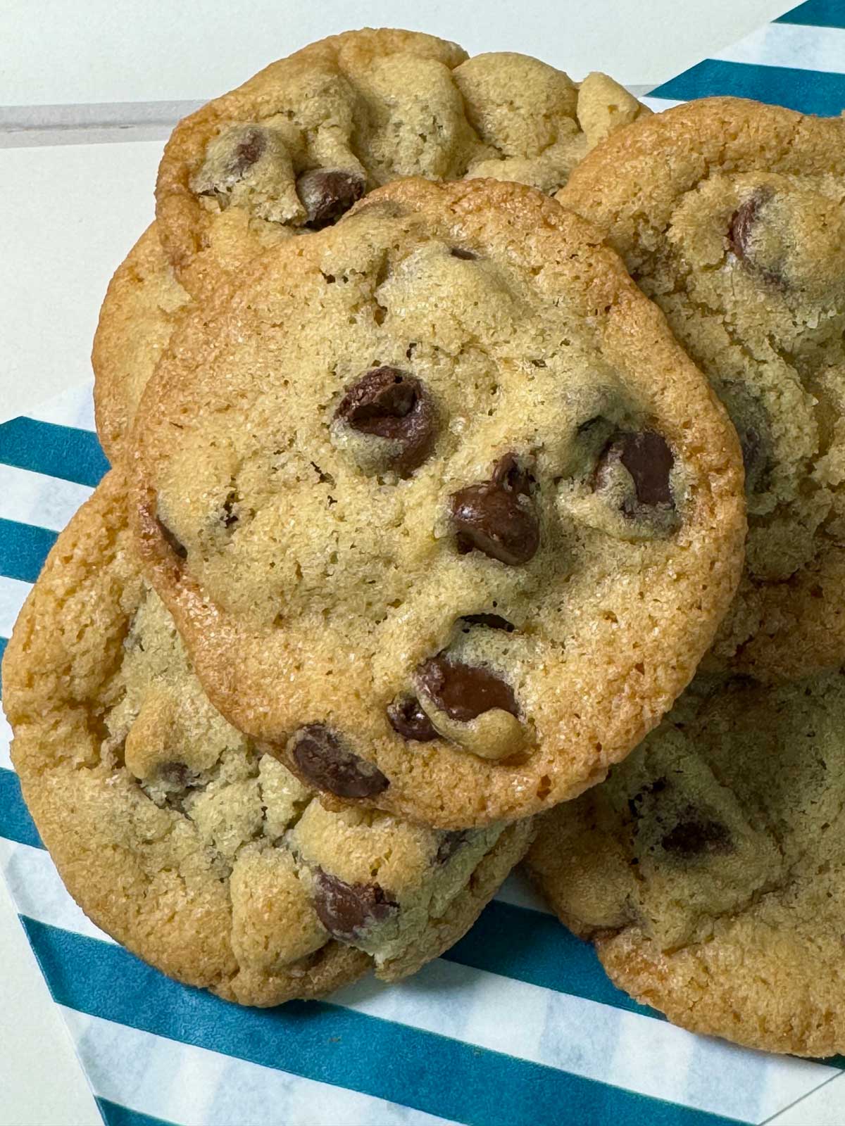 Classic Crunchy Chocolate Chip Cookies from The King Arthur Cookie Companion.