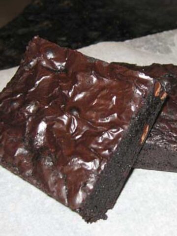 Best Ever Fudge Brownies recipe made with the old Hershey's Dark cocoa and King Arthur flour.