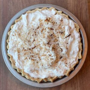 Basic Coconut Cream Pie recipe that calls for 3 cups milk.