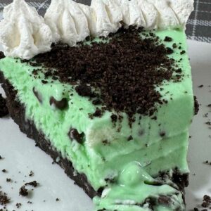 Texture of Grasshopper Pie made with Creme de Menthe