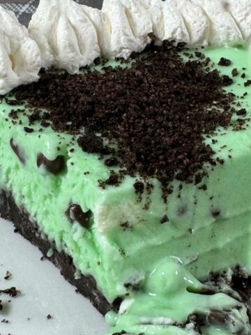 Texture of Grasshopper Pie made with Creme de Menthe