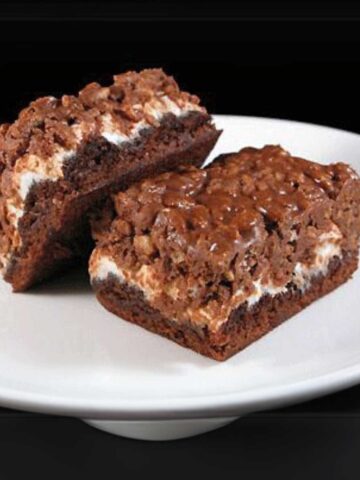 Marshmallow Krispies Topped Brownies