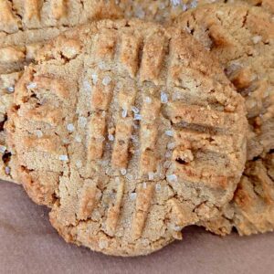 Criss-Cross Peanut Butter Cookies from a recipe made with double the peanut butter.