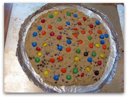Chocolate Chip Cookie Cake with M&M's - Fun & Festive - That Skinny Chick  Can Bake