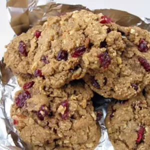 Cranberry Crunch Oatmeal Cookies made with ground graham crackers