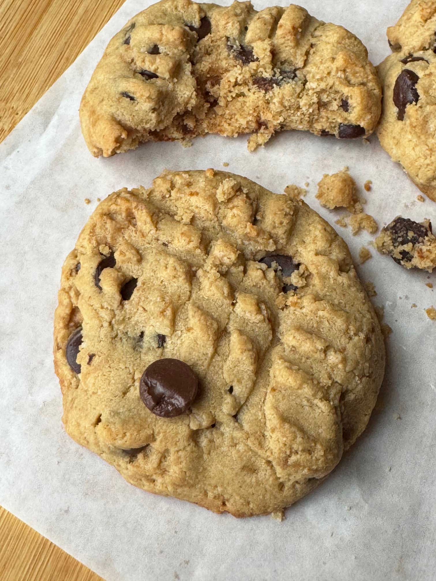 Peanut Butter Protein Cookies recipe with almond flour and chocolate chips