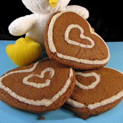 Molasses Cookies with Baked on Icing