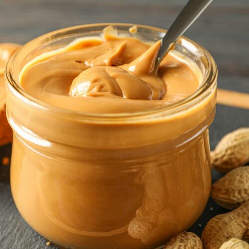 Creamy peanut butter for peanut butter and jelly bars.