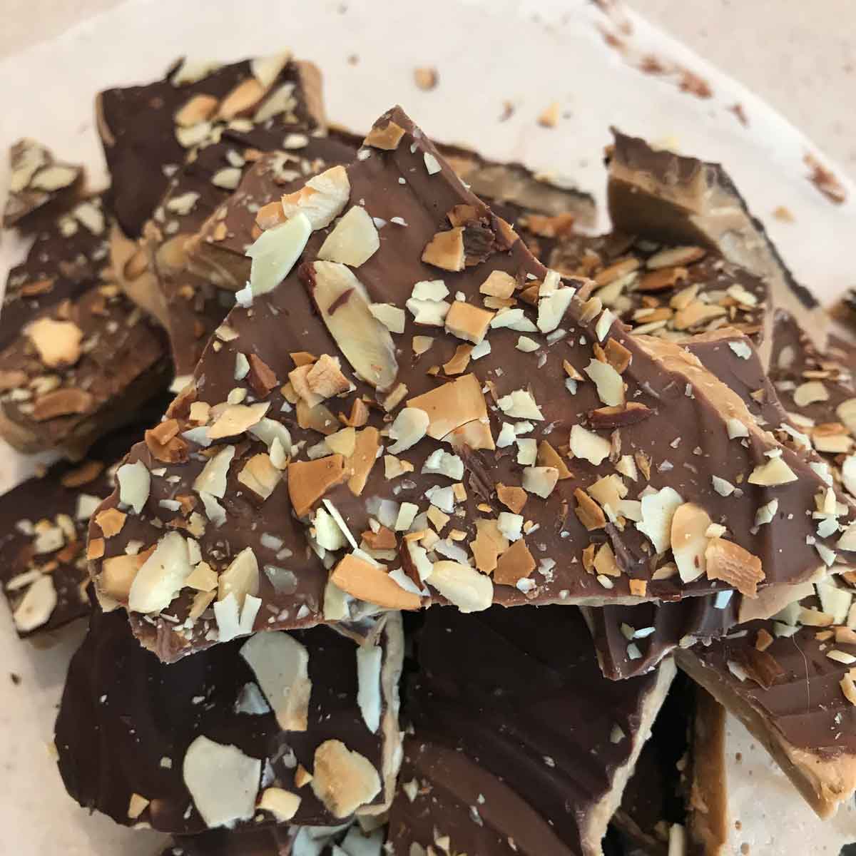 Thin Chocolate Bark with Coconut, Almonds & Smoked Salt - Always