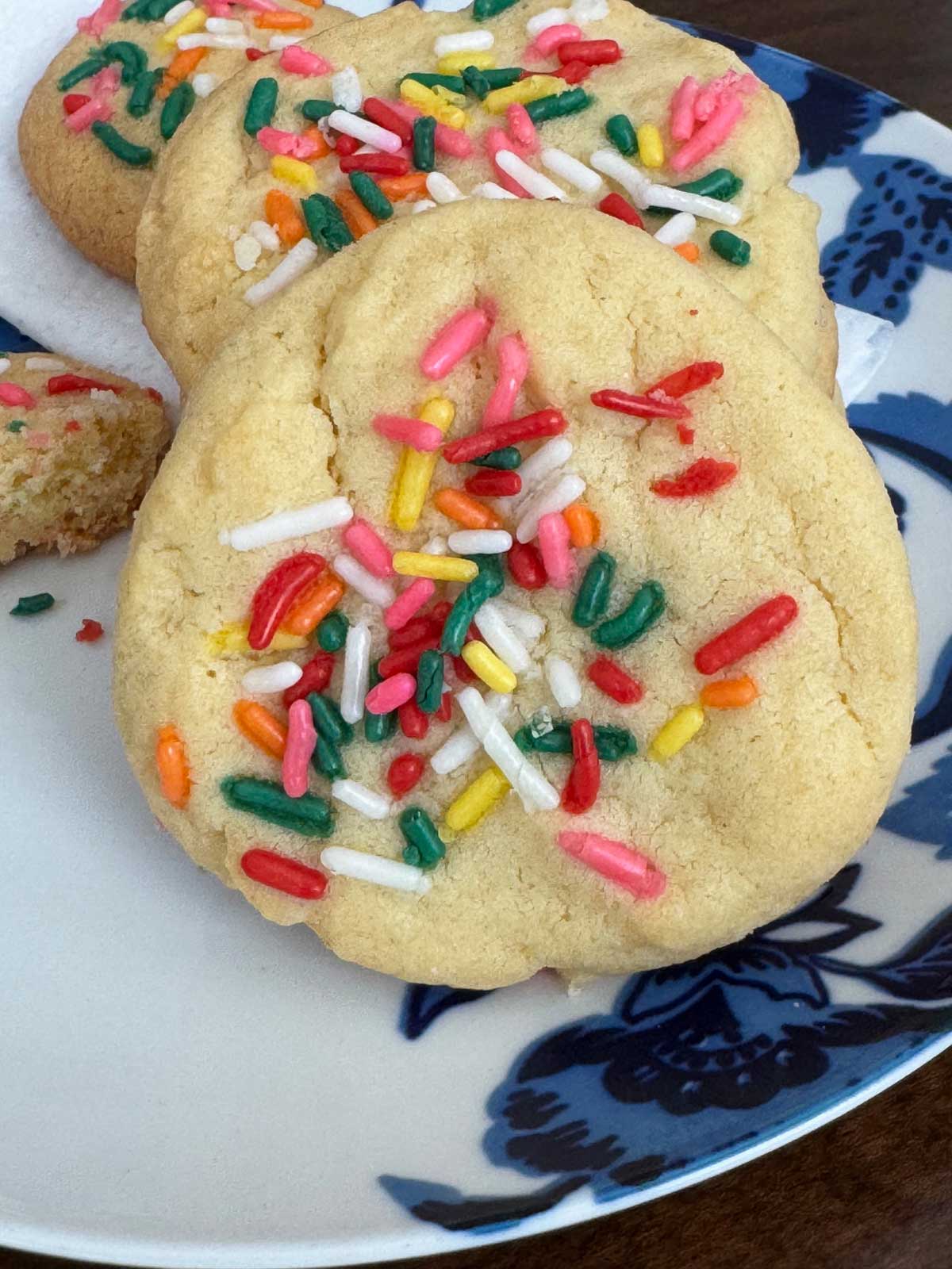 Soft Sugar Cookies with sprinkles