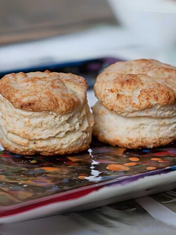 Laminated Buttermilk Biscuits made from a small batch version of Alton Brown's.