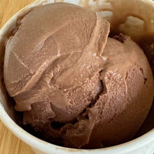 Chocolate Ice Cream made with Marshmallow Fluff.