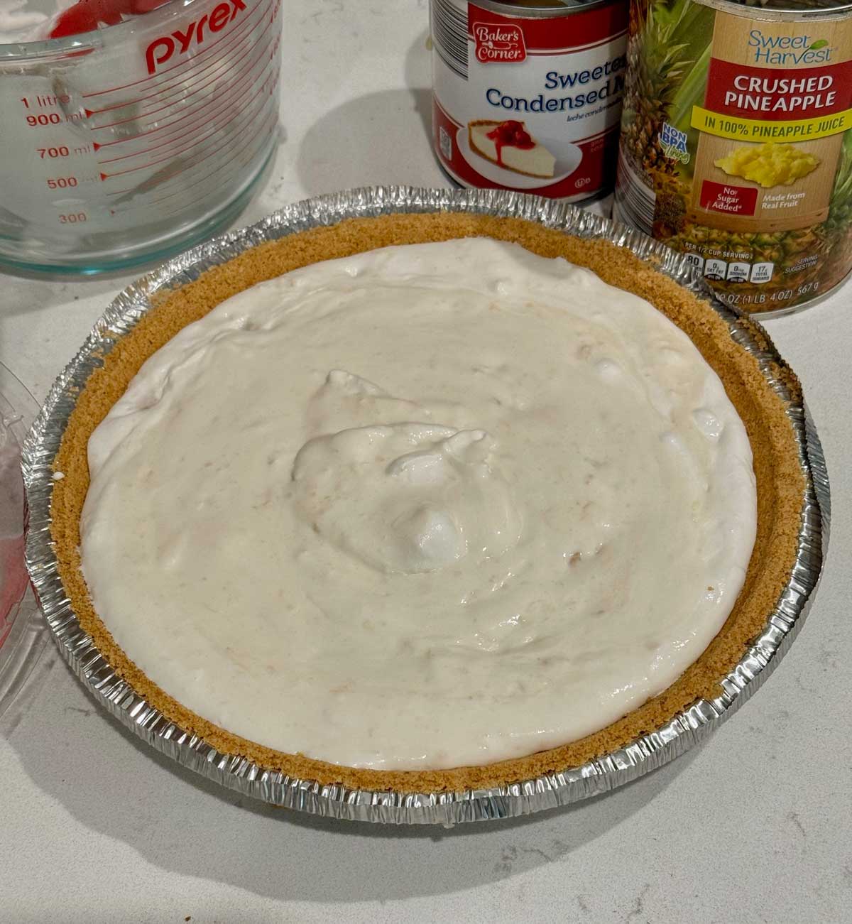 store-bought no-bake pie crust with filling