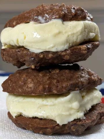 Chocolate Banana Oatmeal Ice Cream Sandwiches