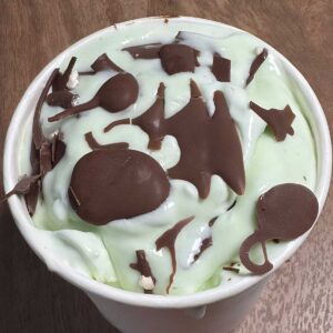 No churn mint ice cream made with condensed milk