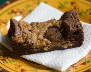 Loaf Pan Peanut Butter Brownies