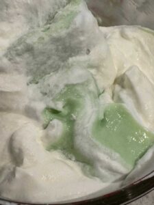 Folding in whipped cream