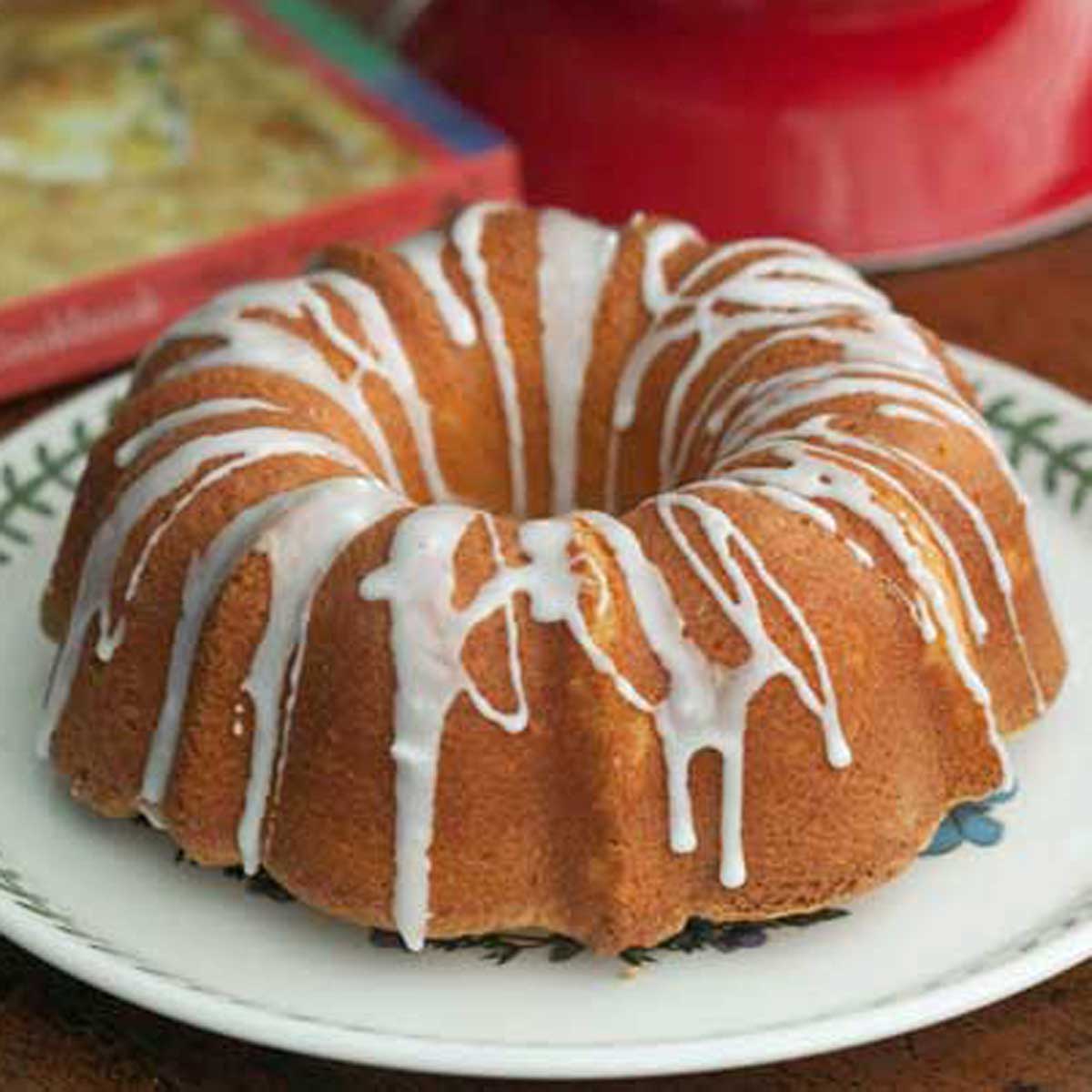 7-Up Pound Cake from An African American Cookbook baked in a Bundt pan.