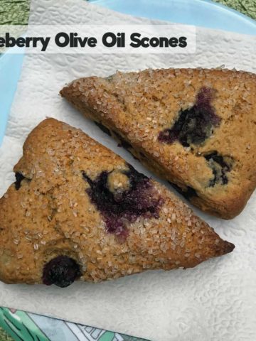 Whole Wheat Blueberry Olive Oil Scones