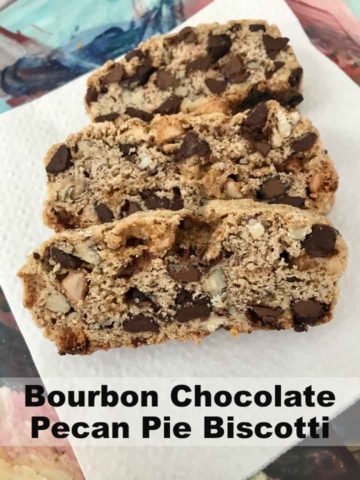 Chocolate Pecan Pie Biscotti with Bourbon - Cookie Madness