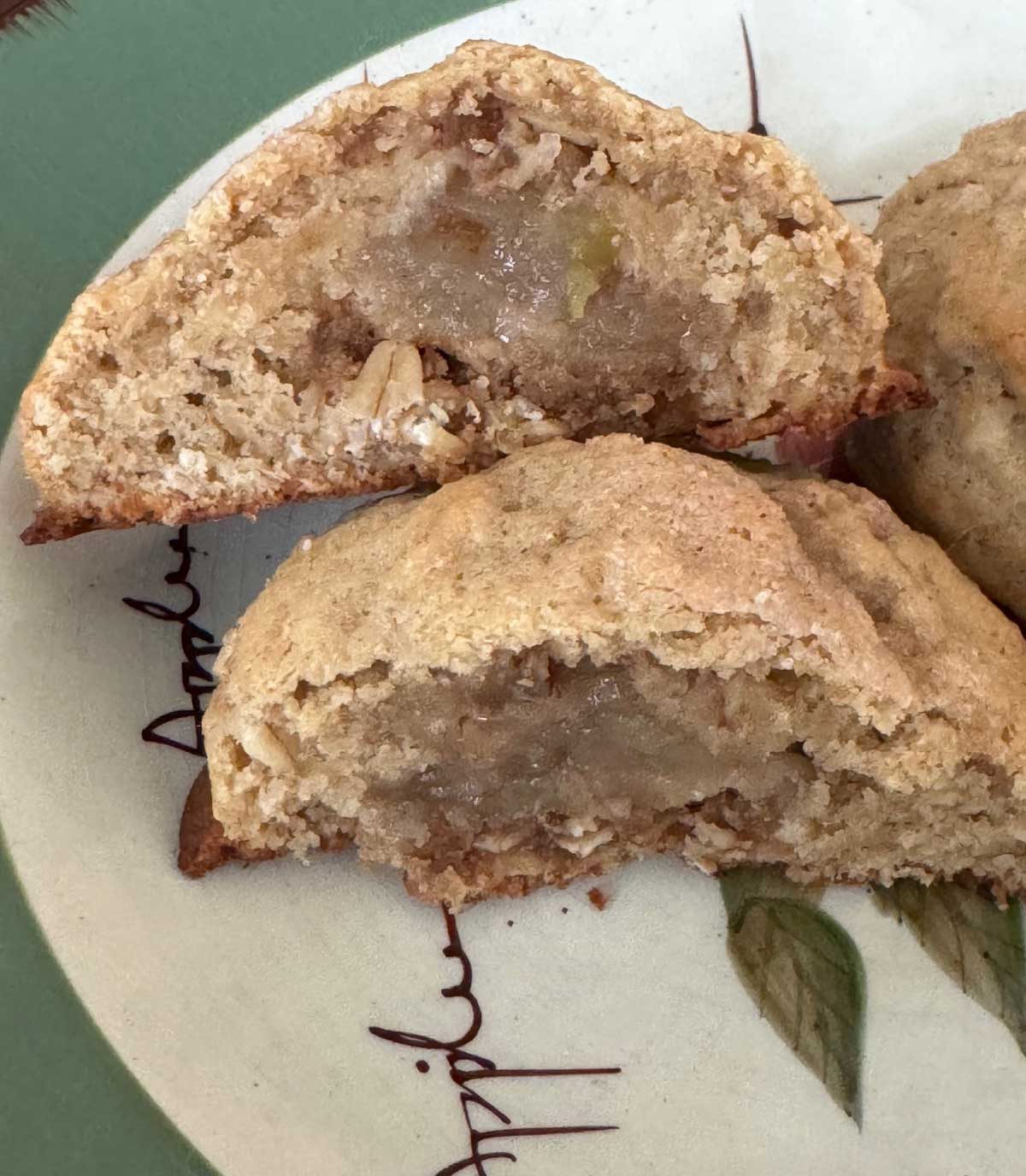 Applesauce Cookies stuffed with chunks of frozen apple crumb bars.