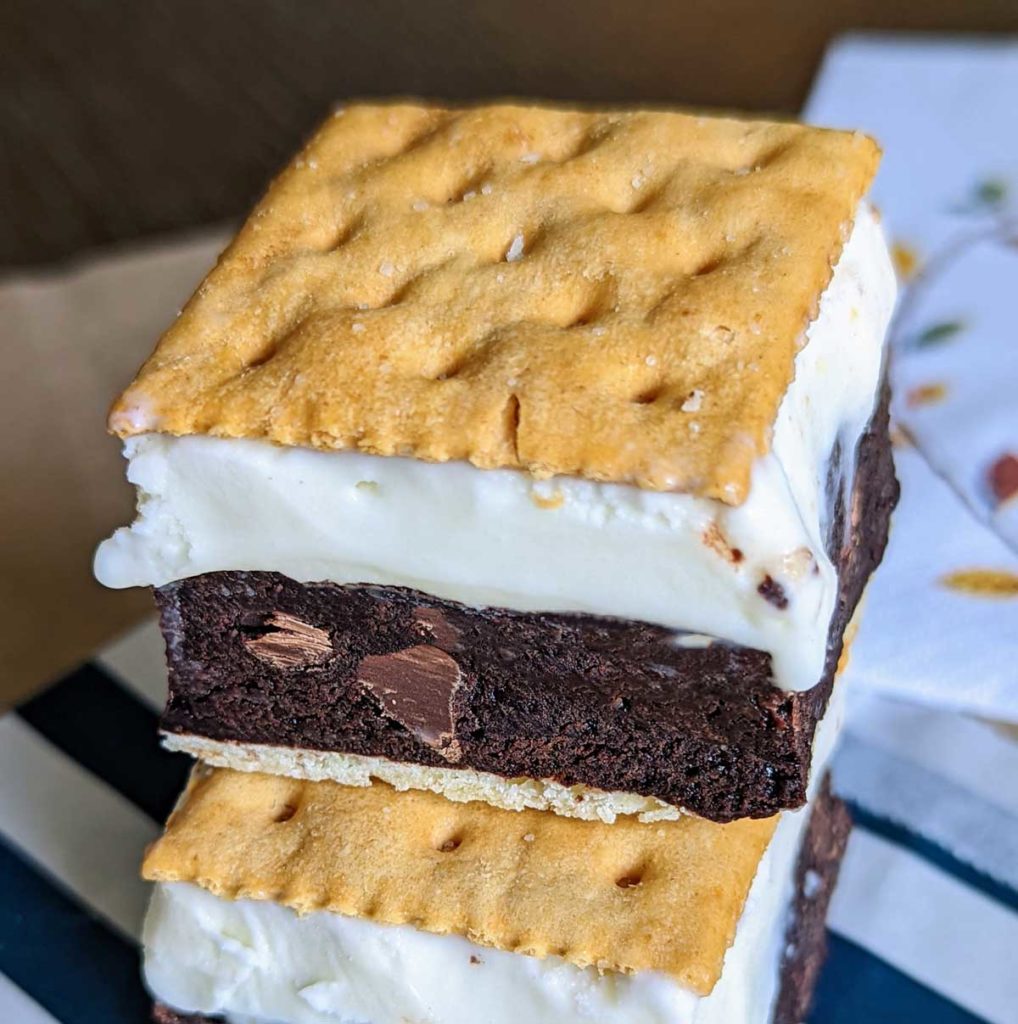 Saltine Brownie Ice Cream Sandwiches - Cookie Madness
