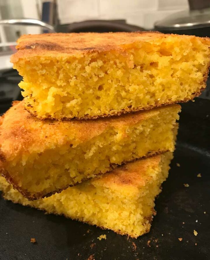 Cornbread Recipe With No Sugar Or Flour Cookie Madness   Cast Iron Cornbread Stack 720x890 