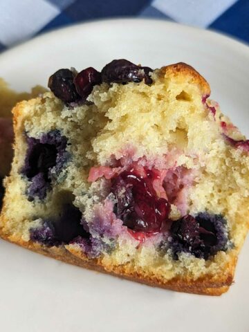 Split blueberry muffin