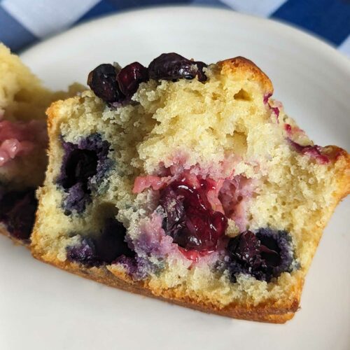 Split blueberry muffin