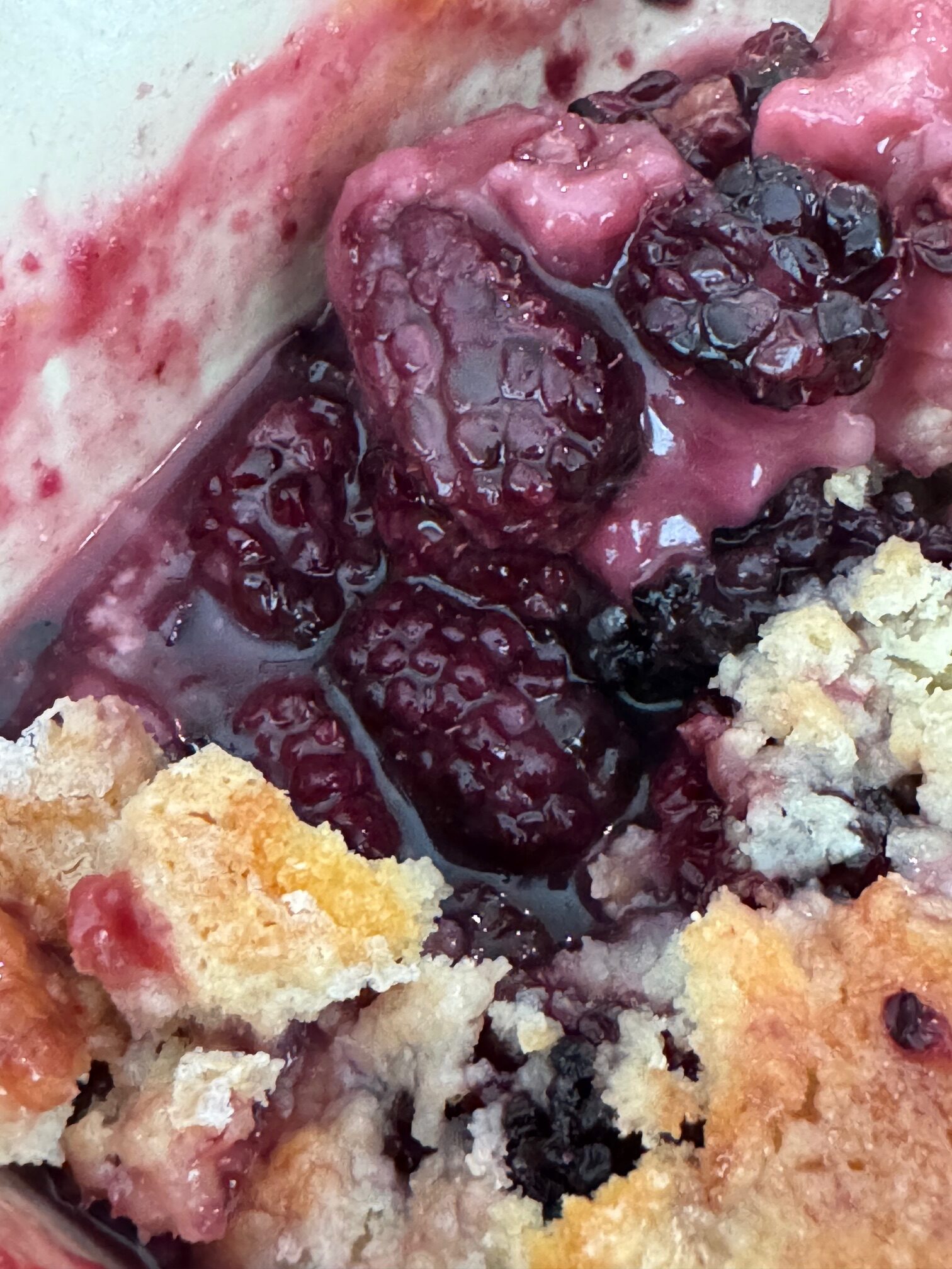 Dewberry Cobbler made  with cornstarch