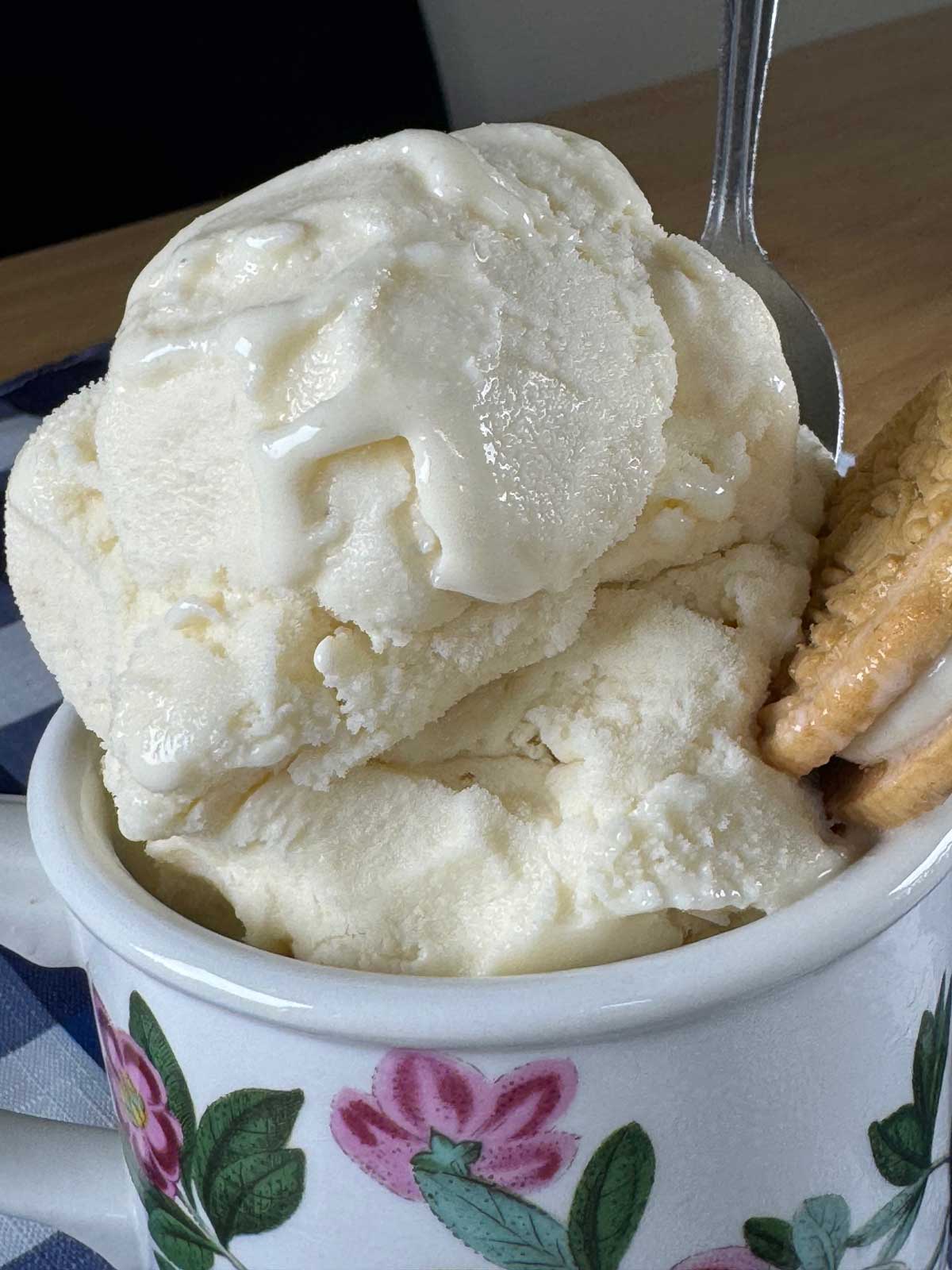 Melting honey vanilla ice cream