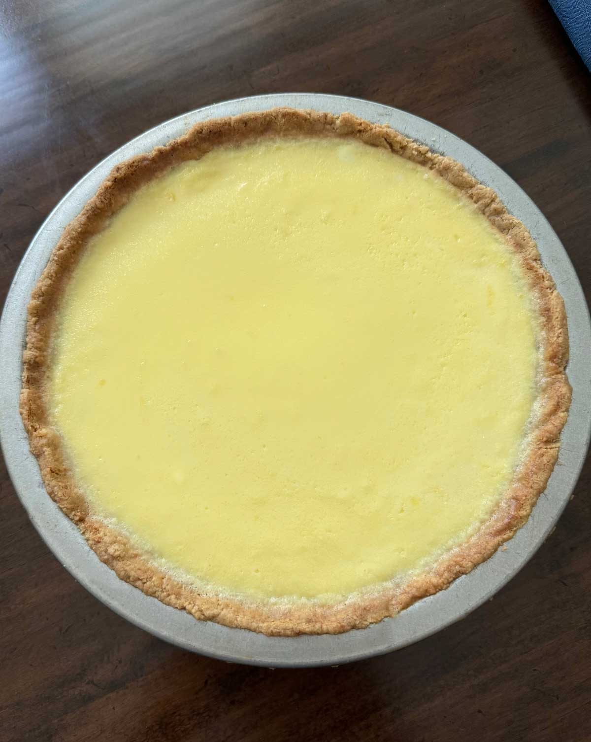 Ricotta Sour Cream Pie in a gluten-free crust.