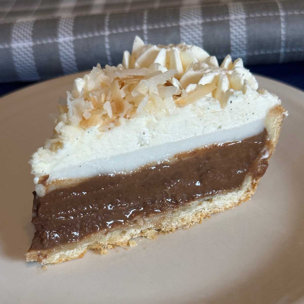 Chocolate Coconut Pie also known as Chocolate Haupia Pie