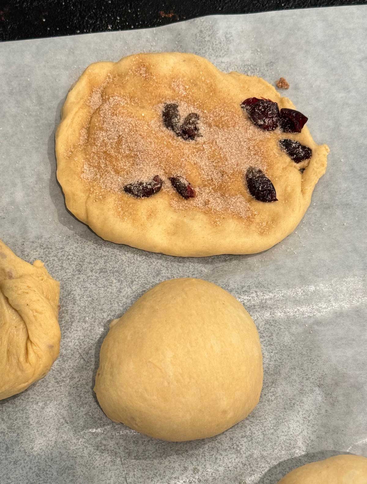 dough being shaped