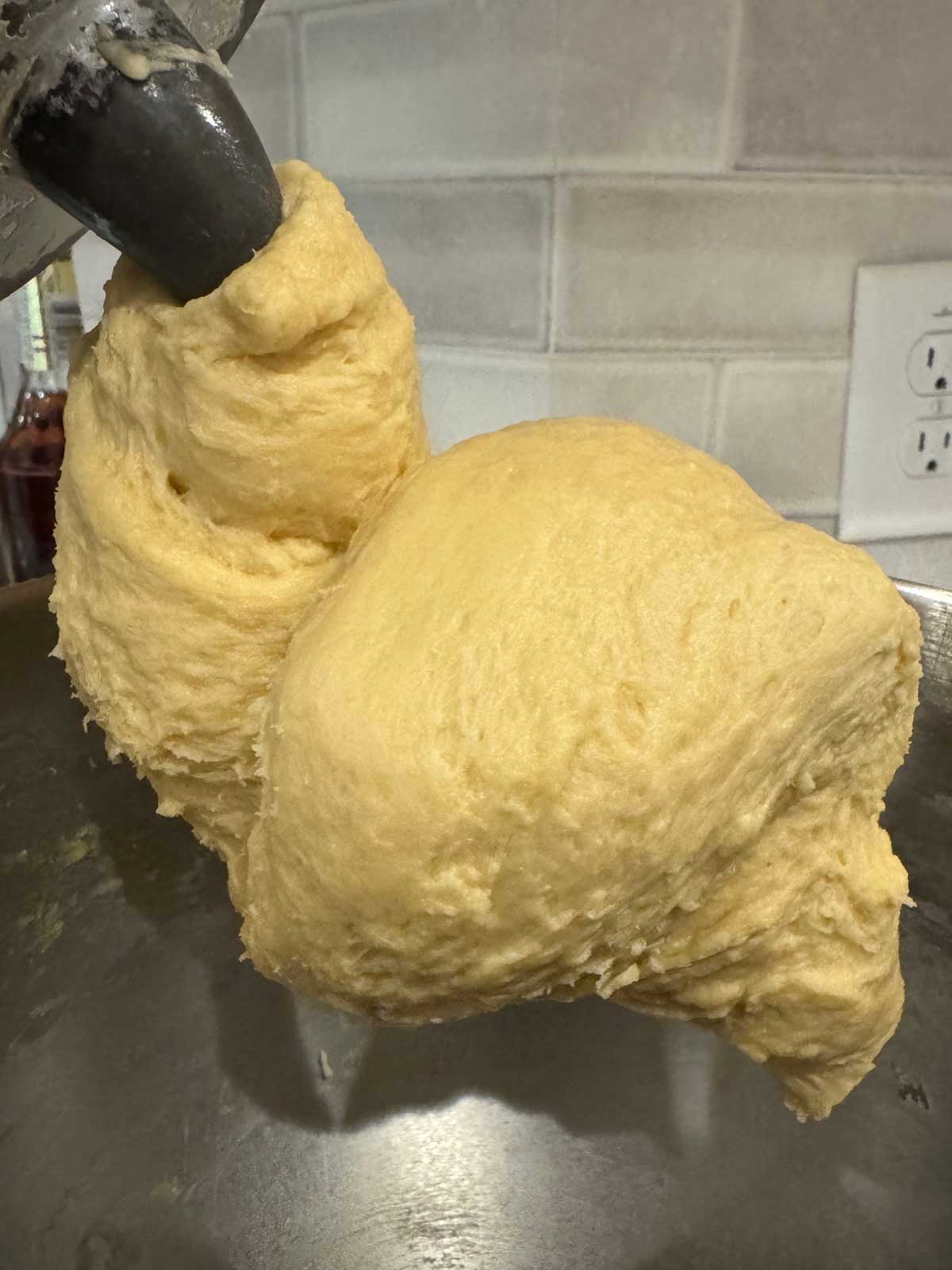 Dough is ready to rise for homemade conchas recipe.