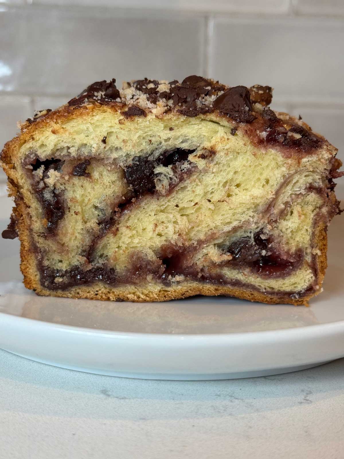 Fruit preserves are swirled through this babka recipe that makes two loaves