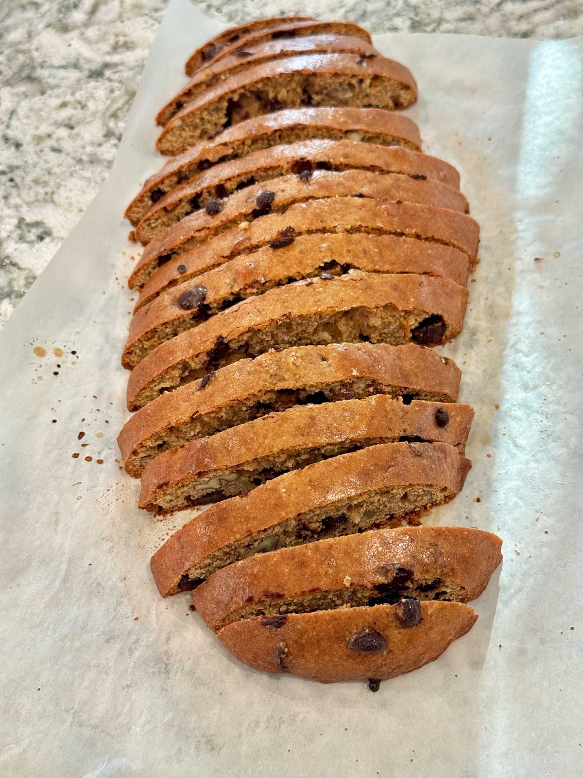 Almond flour biscotti recipe with extra protein from whey protein isolates.