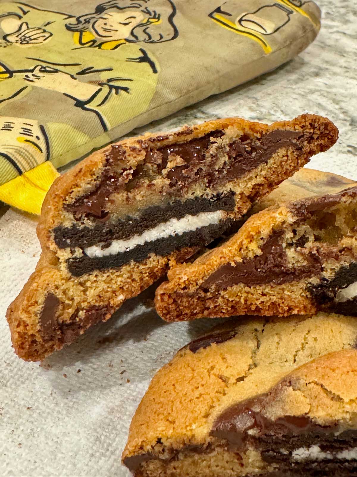 Disney Grand Floridian Chocolate Chip Cookies stuffed with Oreos. 