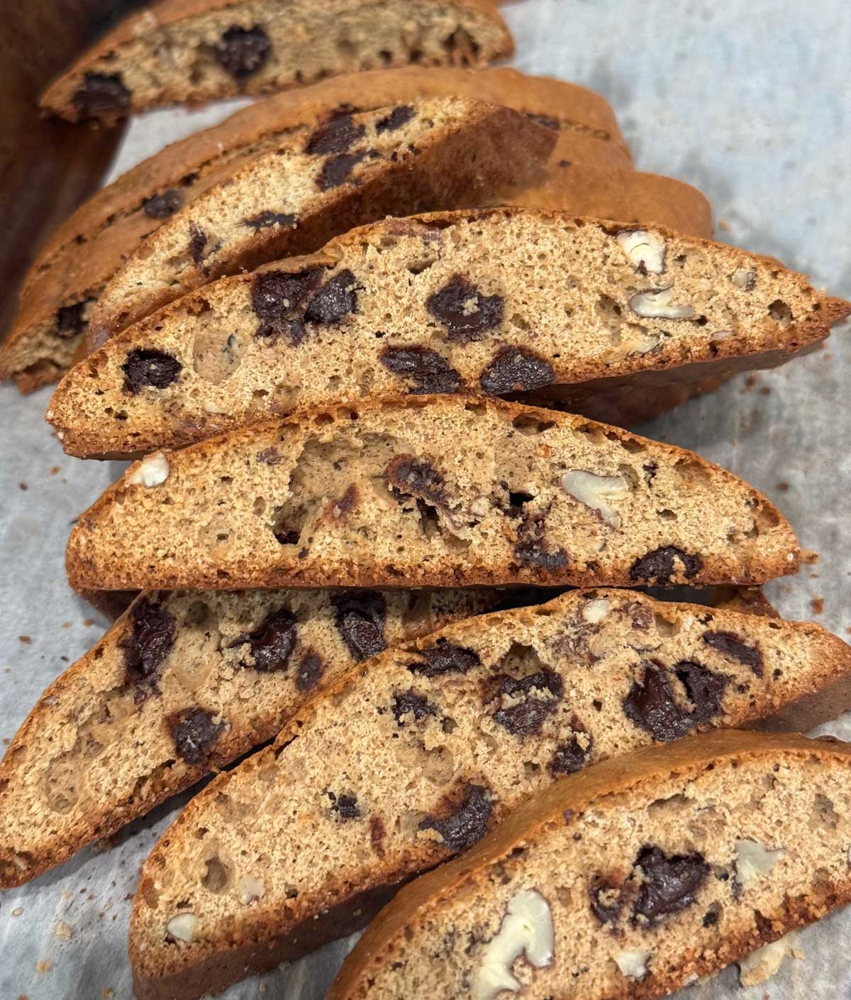 Protein Biscotti made with whey protein isolates and almond flour.