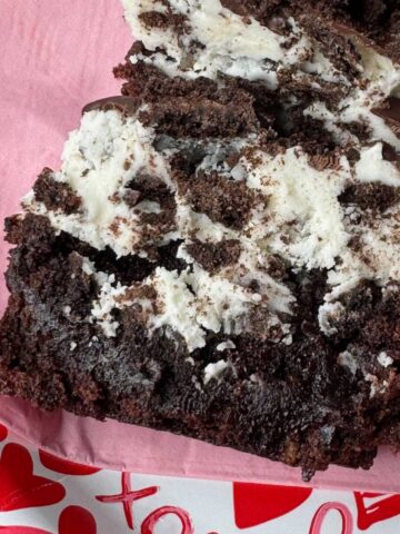 Crumble Oreo Brownies Copycat recipe using Ghirardelli brownie mix